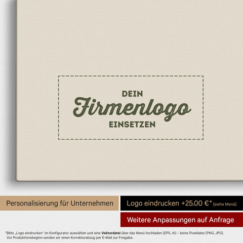 Afrika-Karte als Pinn-Leinwand in Dunkelgrün, auf die ein Firmenlogo eingedruckt werden kann und weitere Individualisierungen als Sonderanfertigung vorgenommen werden können
