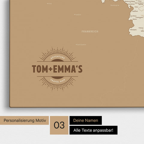 Benelux Push Pin Map TRAVEL® – Treasure Gold