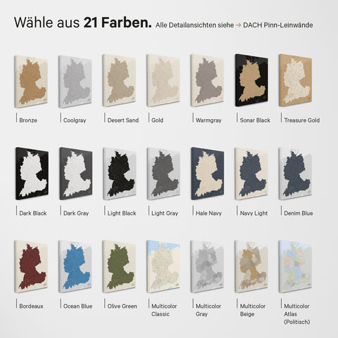 DACH-kaart TRAVEL® Premium Poster – in 21 kleuren