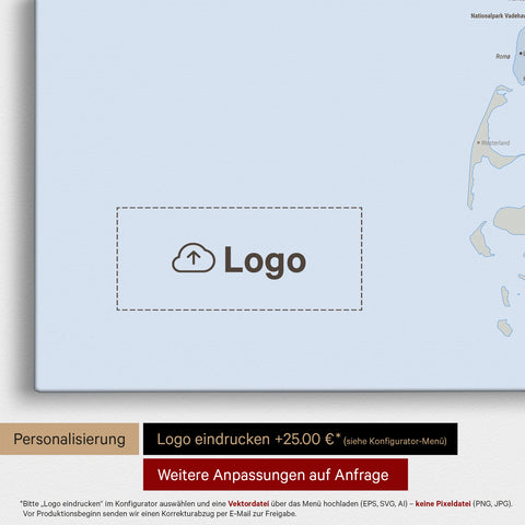 Politieke Denemarkenkaart TRAVEL® Canvas Prikbord – Multicolor Atlas