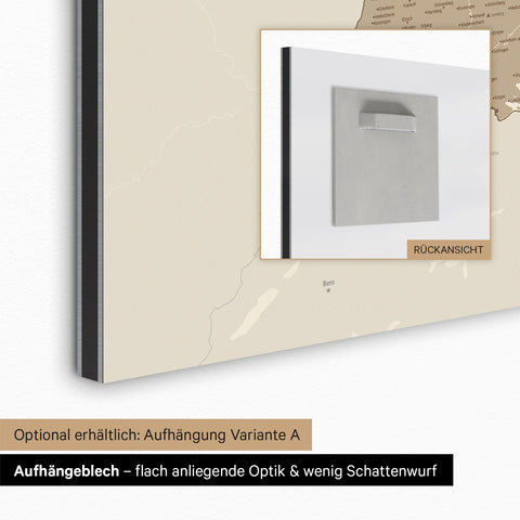 Magnetische Duitsland-kaart TRAVEL® Magneetbord – Multicolor Bruin