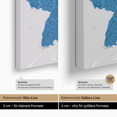 Carte de l’Allemagne à épingles TRAVEL® – Bleu océan