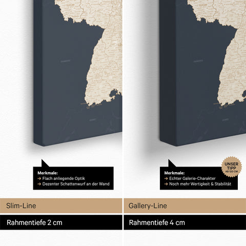 Duitsland-kaart PLZ® (postcodegebieden) Canvas Prikbord – Hale Navy
