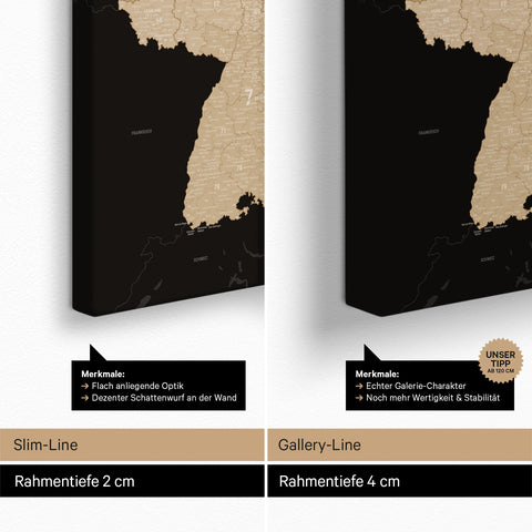 Duitsland-kaart PLZ® (postcodegebieden) Canvas Prikbord – Sonar Zwart