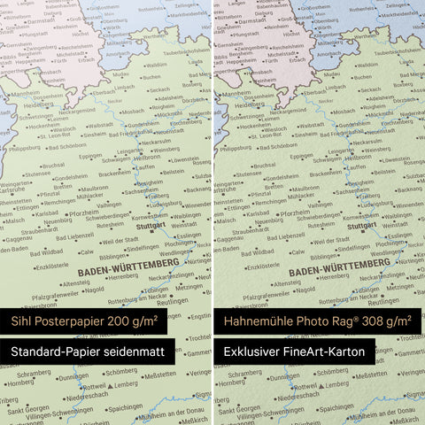 Duitsland-kaart TRAVEL® Premium Poster – Multicolor Atlas