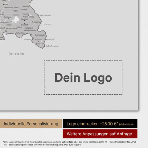 Duitsland-kaart TRAVEL® Premium Poster – Multicolor Grijs