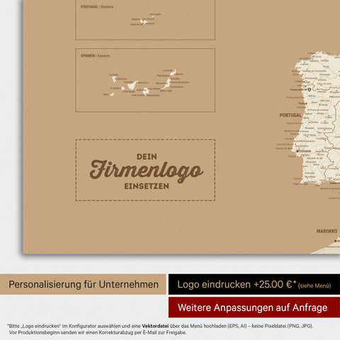 Europa-kaart TRAVEL® Magneetposter – Schat Goud