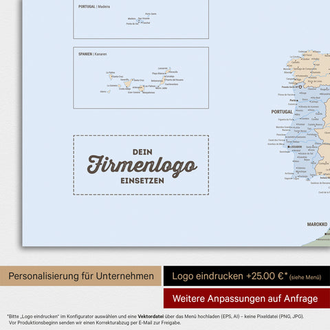 Magnetische Europa-kaart TRAVEL® Magneetbord – Multicolor Atlas (Politieke Kaart)