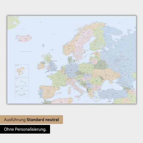 Europa-kaart TRAVEL® Premium Poster – Multicolor Atlas (Politieke kaart)