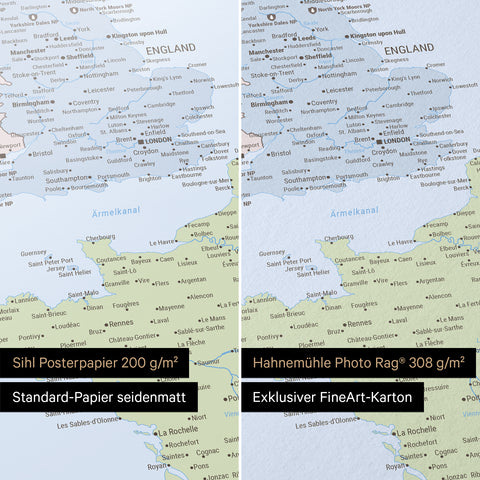Europa-kaart TRAVEL® Premium Poster – Multicolor Atlas (Politieke kaart)