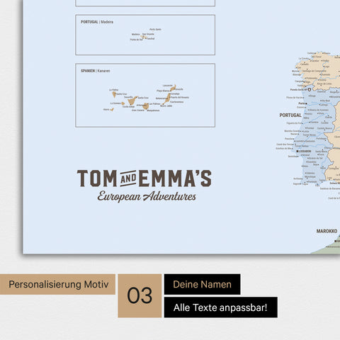 Europa-kaart TRAVEL® Premium Poster – Multicolor Atlas (Politieke kaart)