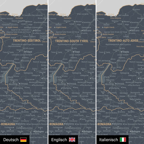 Italy Push Pin Map TRAVEL® – Denim Blue