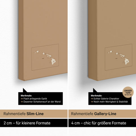 Canada & USA-kaart TRAVEL® Canvas Prikbord – Treasure Gold