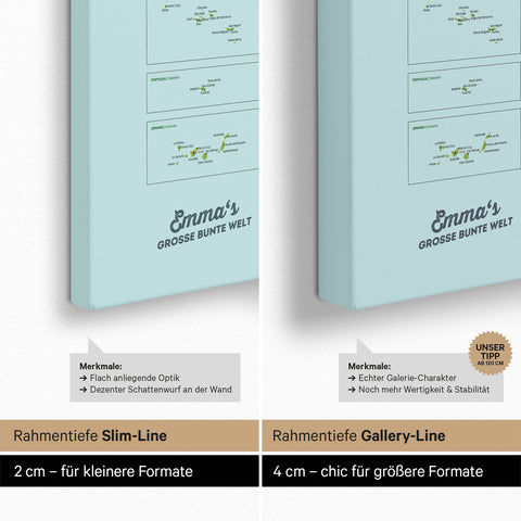 Europa-kaart voor kinderen Canvas Prikbord – MINIVENTURES® Classic