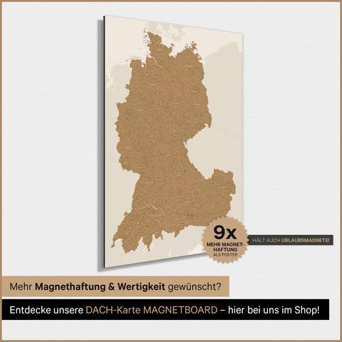 DACH-kaart TRAVEL® Magnetenposter – in 21 kleuren