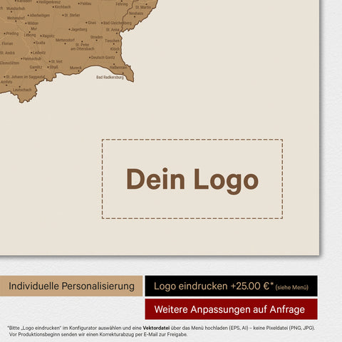 Oostenrijk-kaart TRAVEL® Premium Poster – in 21 kleuren