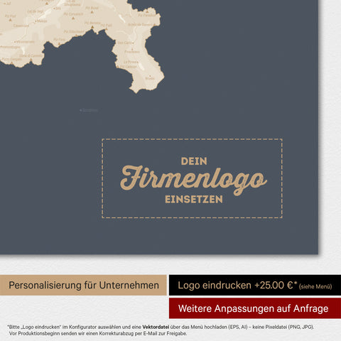 Magnetische Zwitserland-kaart TRAVEL® Magnetboard – Hale Navy
