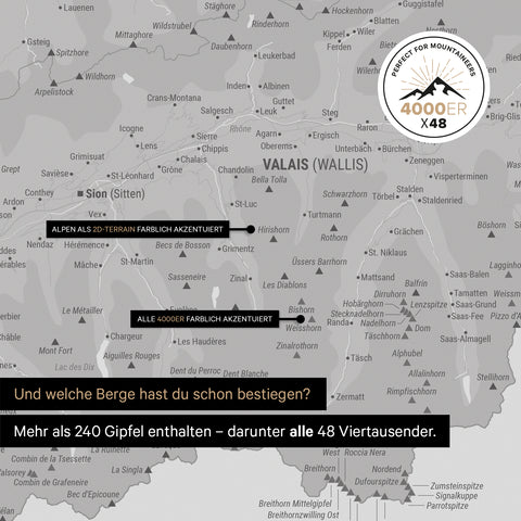 Magnetische Zwitserland-kaart TRAVEL® Magneetbord – Coolgray