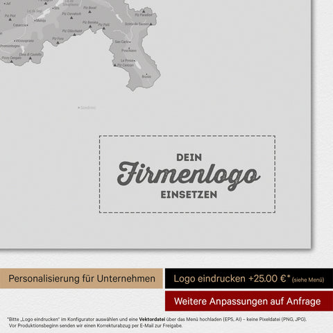 Magnetische Zwitserland-kaart TRAVEL® Magneetbord – Coolgray