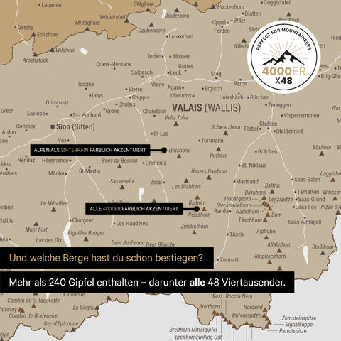 Magnetische Zwitserland-kaart TRAVEL® Magnetboard – Multicolor Beige