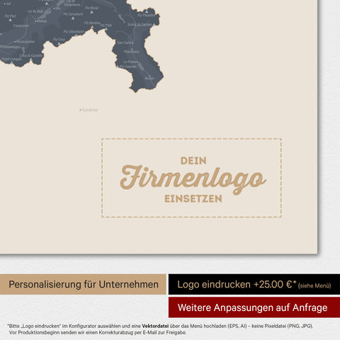 Magnetische Zwitserland-kaart TRAVEL® Magnetboard – Navy Licht