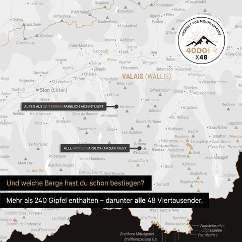 Magnetische Zwitserland-kaart TRAVEL® Magnetboard – Donker Zwart