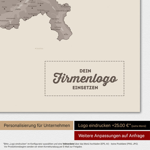 Magnetische Zwitserland-kaart TRAVEL® Magnetbord – Warmgrijs