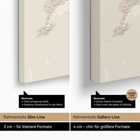 Zwitserland-kaart TRAVEL® Canvas Prikbord – Goud