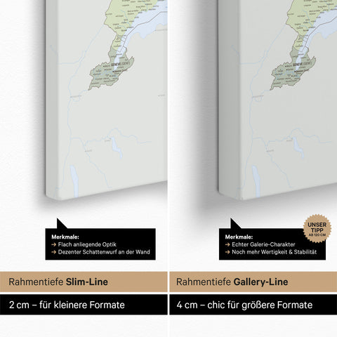 Zwitserland-kaart TRAVEL® Canvas Prikbord – Multicolor Atlas (Politieke Kaart)