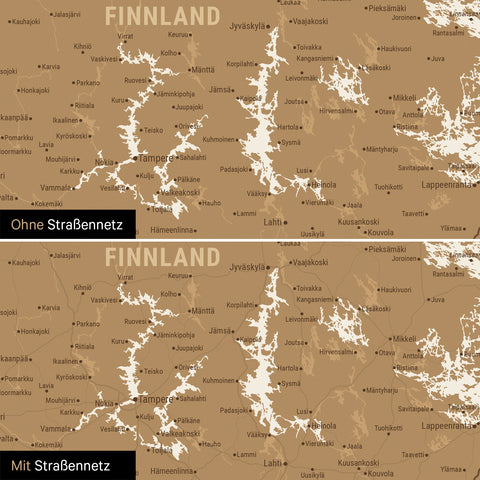 Scandinavië-kaart TRAVEL® Magneetbord – in 21 kleuren