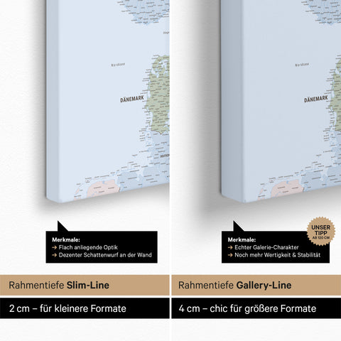 Scandinavië-kaart TRAVEL® Canvas Prikbord – Multicolor Atlas (Politieke Kaart)
