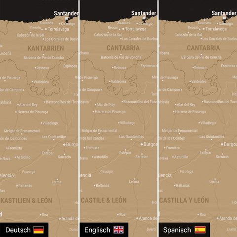 Spain & Portugal Push Pin Map TRAVEL® – Sonar Black