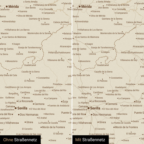 Spain & Portugal Push Pin Map TRAVEL® – Treasure Gold