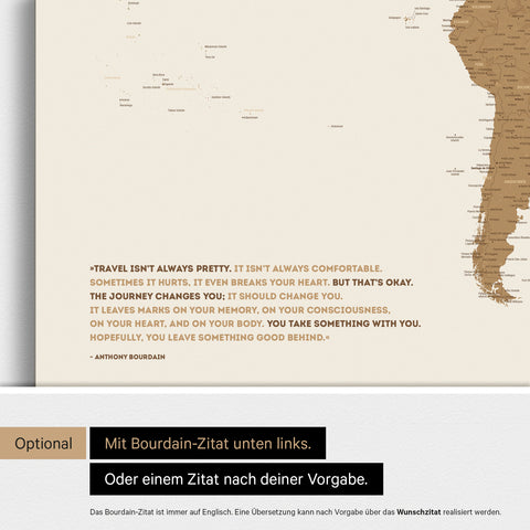 Wereldkaart ANTARCTICA® magnetisch bord – brons
