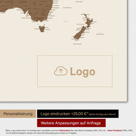 Wereldkaart TRAVEL® Premium Poster – Multicolor Brown