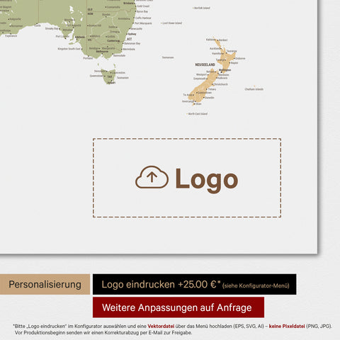 World Map TRAVEL® Premium Magnetic Board – Multicolor Sienna
