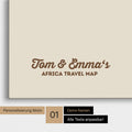 Afrika-Karte als Pinnwand Leinwand in Desert Sand (Beige) mit Personalisierung und Eindruck von deinen Namen
