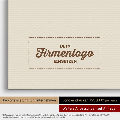 Afrika-Karte als Pinn-Leinwand in Desert Sand (Beige), auf die ein Firmenlogo eingedruckt werden kann und weitere Individualisierungen als Sonderanfertigung vorgenommen werden können