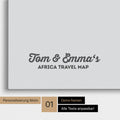Afrika-Karte als Pinnwand Leinwand in Multicolor Gray mit Personalisierung und Eindruck von deinen Namen