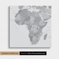 Neutrale und schlichte Ausführung einer Afrika-Karte als Pinn-Leinwand in Multicolor Gray ohne Personalisierung