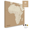 Afrika-Karte in Treasure Gold (Gold-Beige) als Pinn-Leinwand, perfekt zum Markieren und Planen von Reisen, hier kaufen