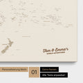 Australien-Karte Pinn-Leinwand in Farbe Bronze mit personalisiertem Text