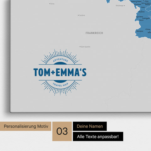 Benelux Push Pin Map TRAVEL® (Pinboard) – Ocean Blue