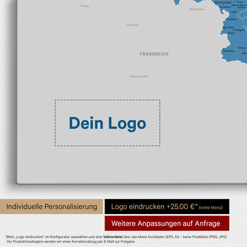 Benelux Push Pin Map TRAVEL® (Pinboard) – Ocean Blue