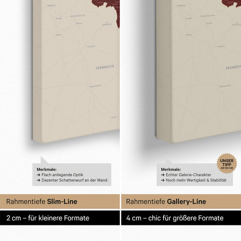 Benelux Push Pin Map TRAVEL® (Pinboard) – Bordeaux Red