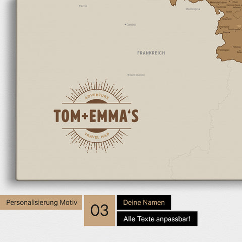 Benelux Push Pin Map TRAVEL® (Pinboard) – Bronze