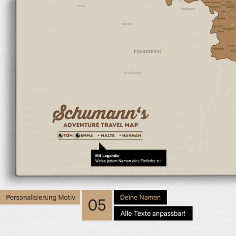 Benelux Push Pin Map TRAVEL® (Pinboard) – Bronze