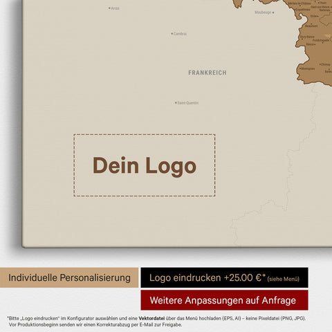 Benelux Push Pin Map TRAVEL® (Pinboard) – Bronze