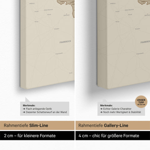 Benelux Push Pin Map TRAVEL® (Pinboard) – Desert Sand