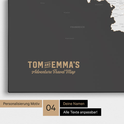 Benelux Push Pin Map TRAVEL® (Pinboard) – Dark Gray